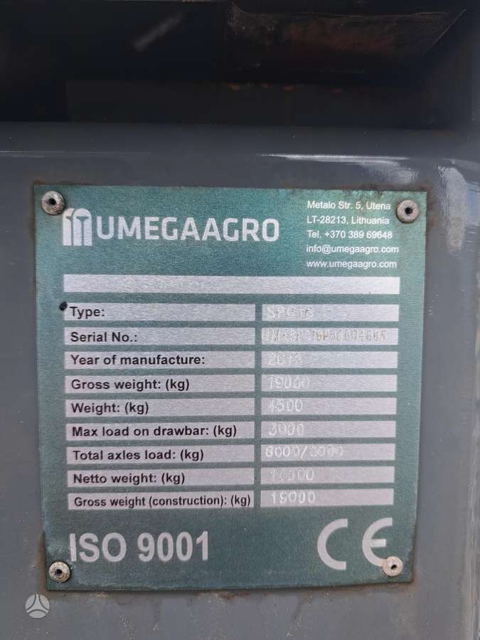 UMEGA Agro SPC16, trailers, semitrailers