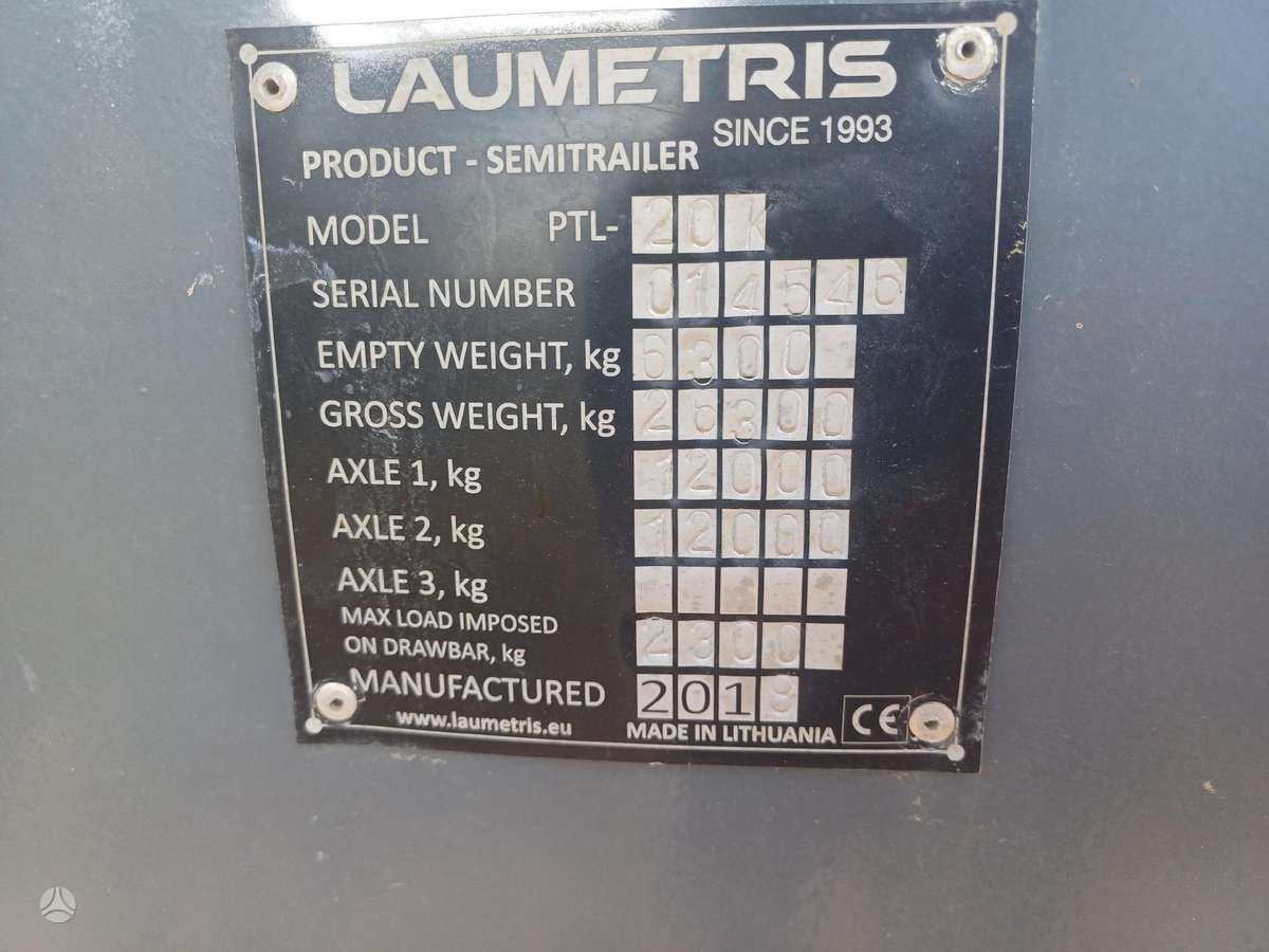 Laumetris PTL-20, trailers, semitrailers