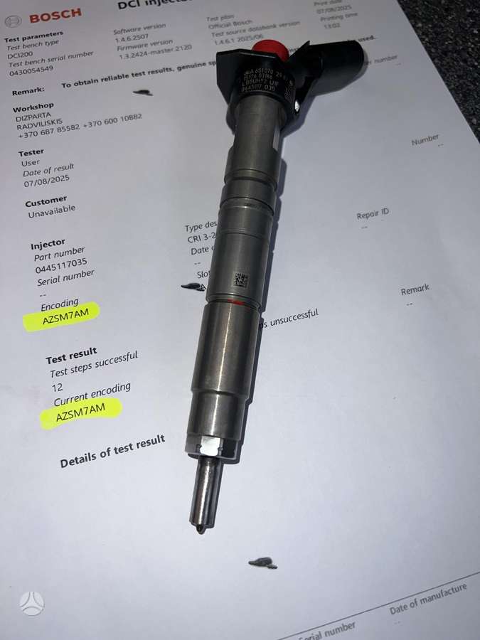 Mercedes-Benz Sprinter, 0445117035, injection system