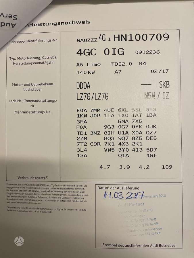 Audi A6, 2.0 l., sedanas