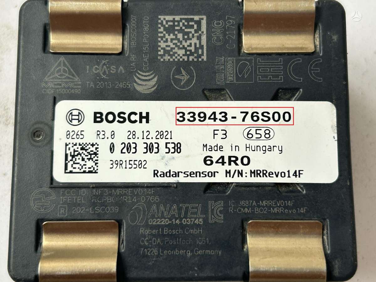 Suzuki Vitara, 3394376S00, Cen27940