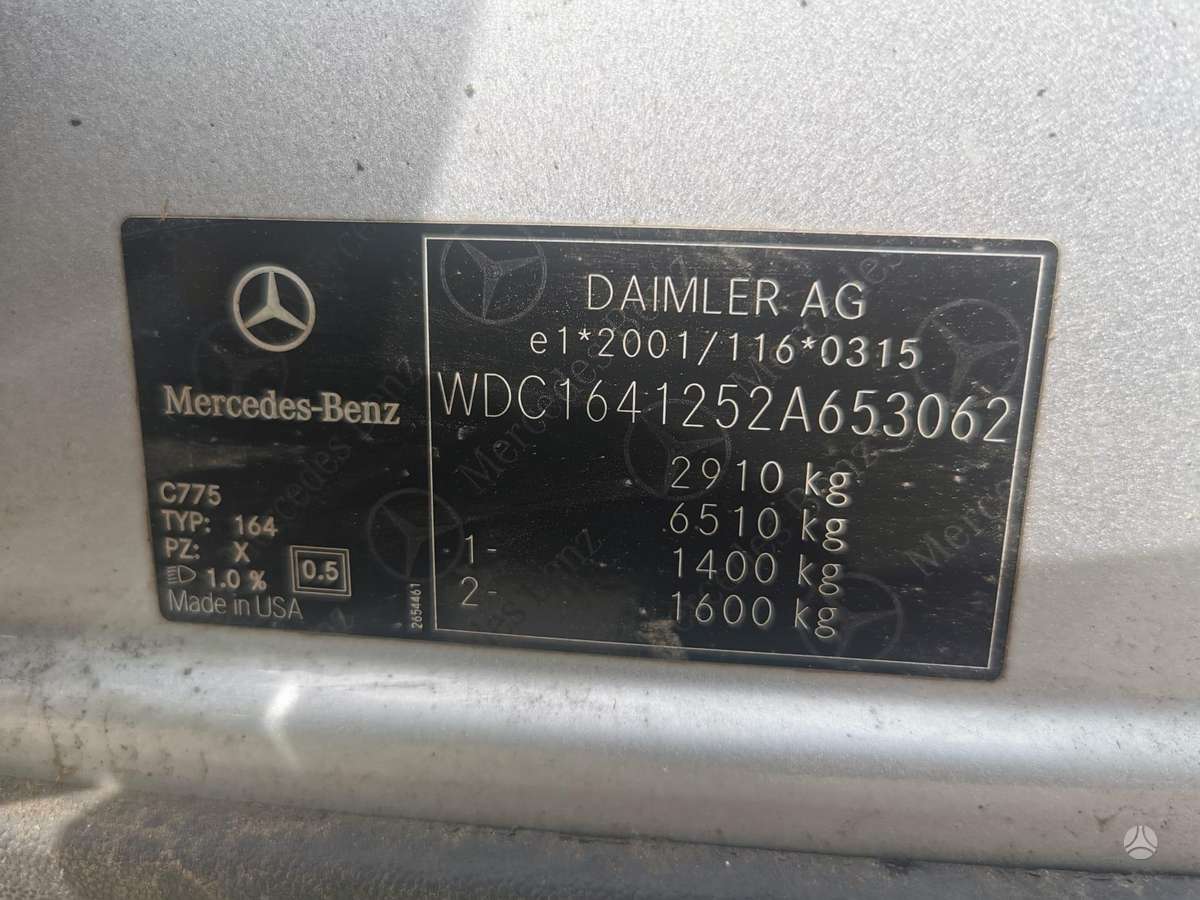 Mercedes-Benz ML350 dalimis
