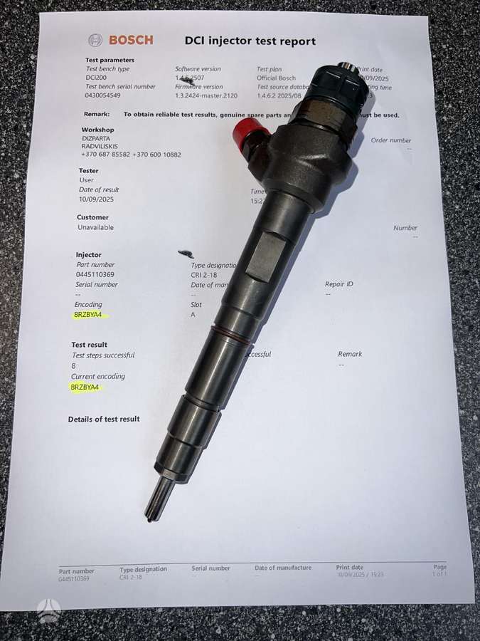 Volkswagen Amarok, 0445110369, injection system