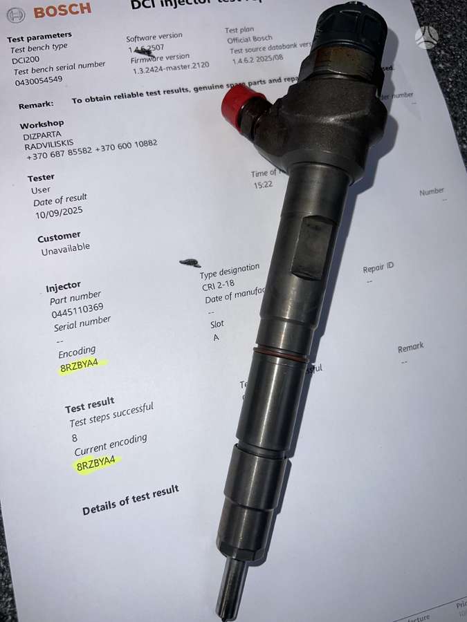 Volkswagen Crafter, 0445110369, injection system