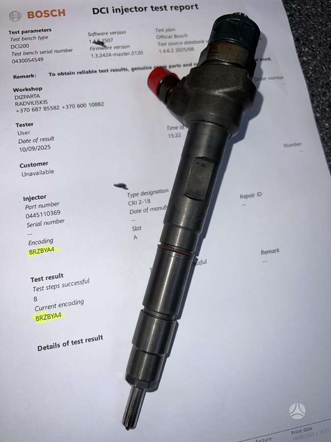 Volkswagen Golf, 0445110369, injection system