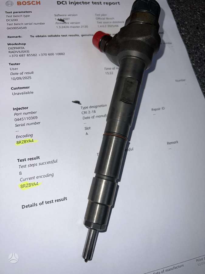 Volkswagen Passat, 0445110369, injection system