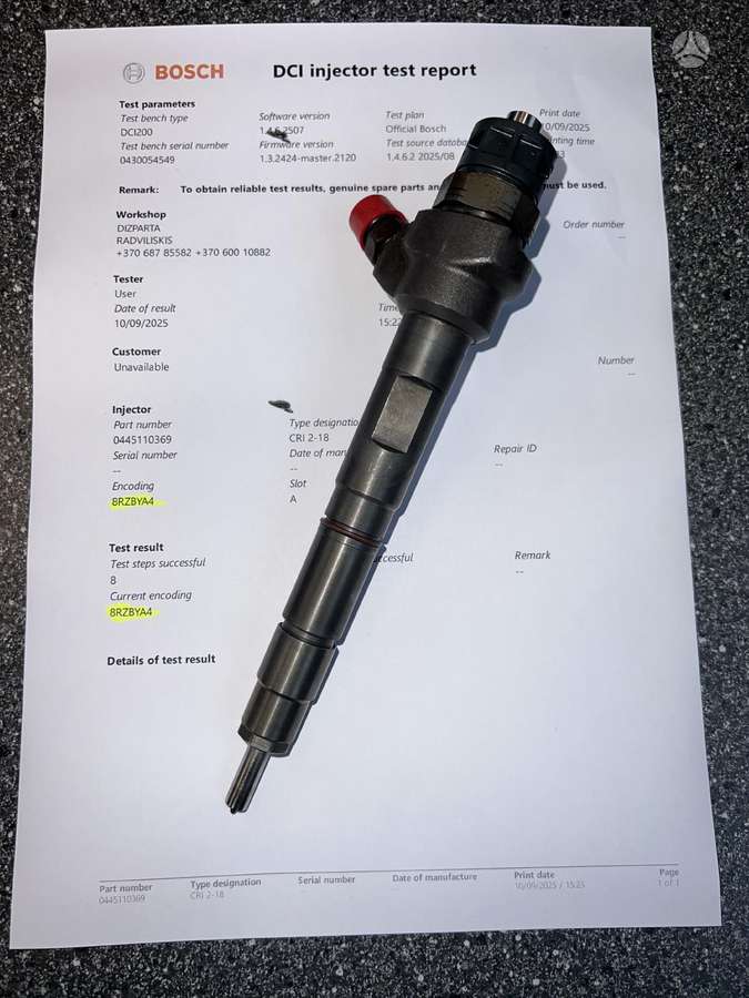 Volkswagen Tiguan, 0445110369, injection system