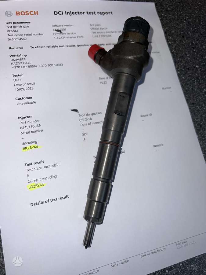 Volkswagen Tiguan, 0445110369, injection system