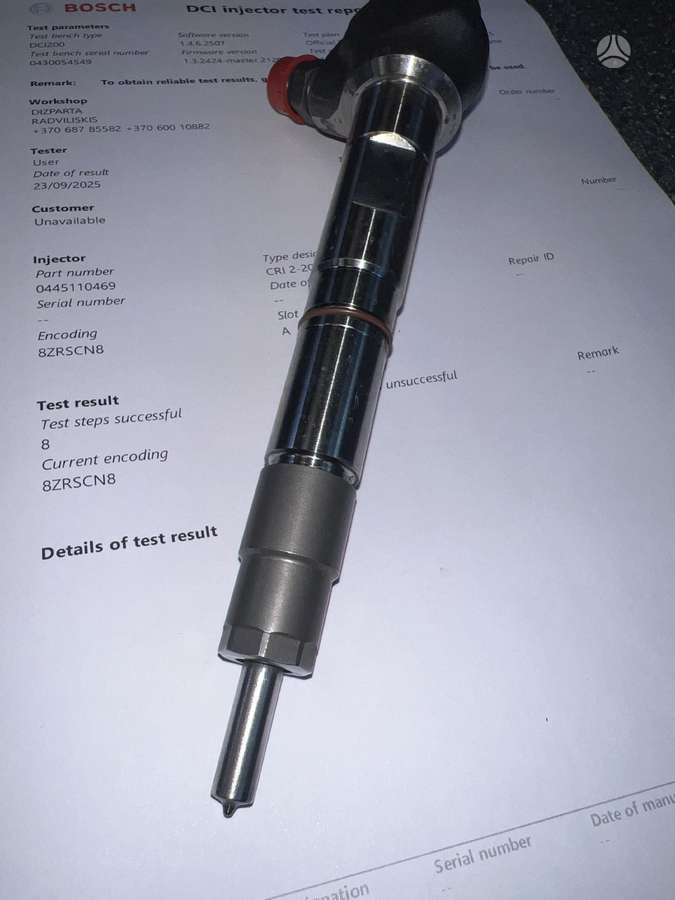 Audi Q5, 0445110469 PURKŠTUKAI, injection system