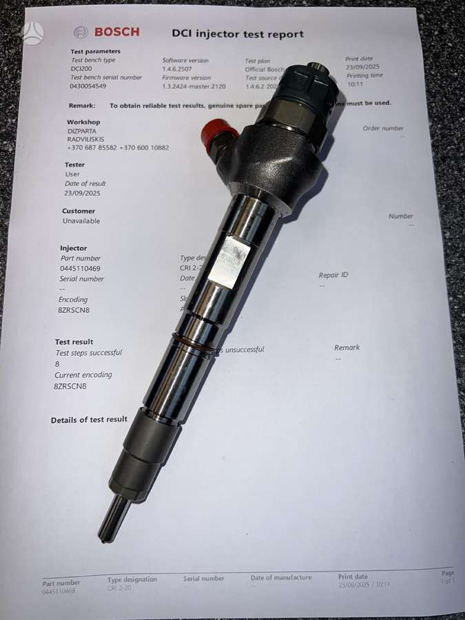Volkswagen Golf, 0445110469, injection system