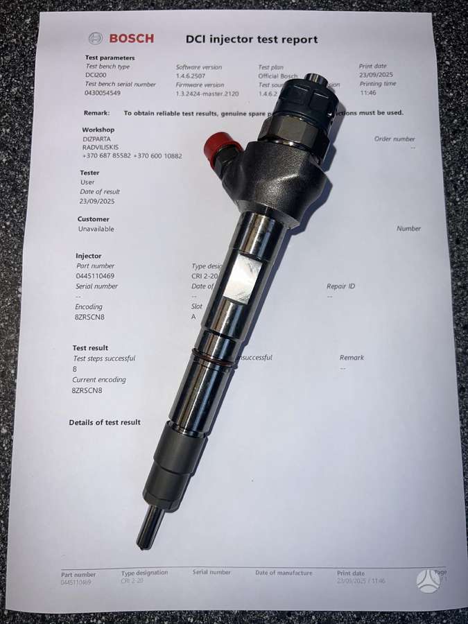 Volkswagen Touran, 0445110469, injection system