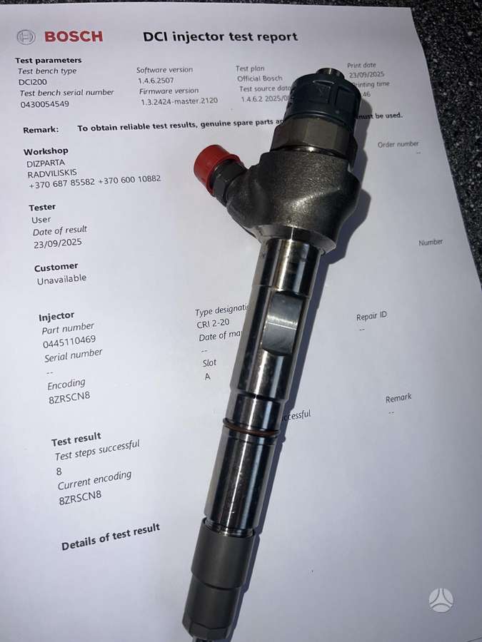 Volkswagen Touran, 0445110469, injection system
