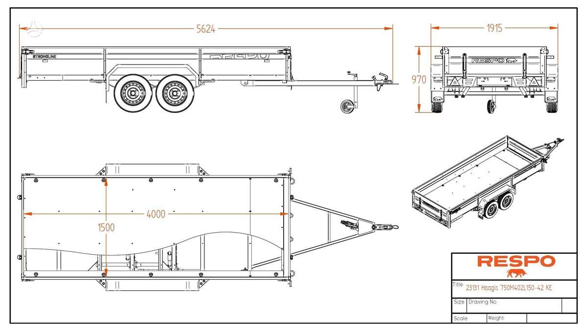 Respo 750M402L150, passenger car trailers