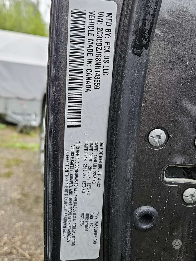 Dodge Challenger Rida 45676 myliu engine code erb gearbox code dfw 8hp50 co