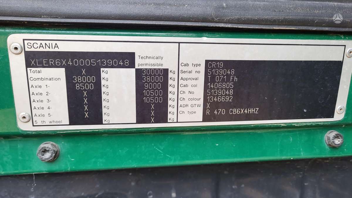 Scania R470 6X4, шасси
