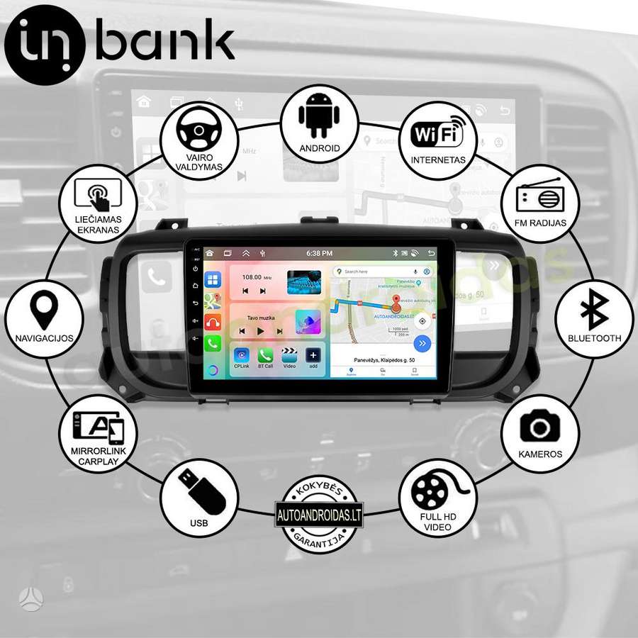 Citroen EXPERT JUMPY PROACE 2016-21 Android multimedia Carplay AndroidAuto, multimedia and navigation