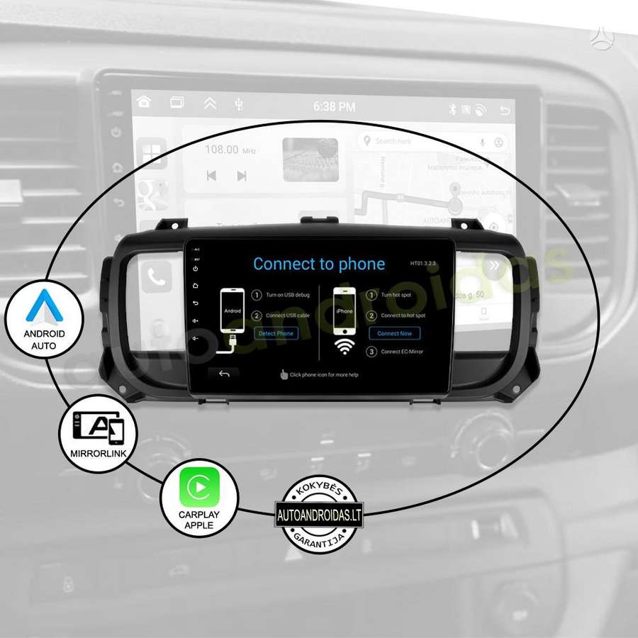 Citroen EXPERT JUMPY PROACE 2016-21 Android multimedia Carplay AndroidAuto, мультимедиa с навигацией