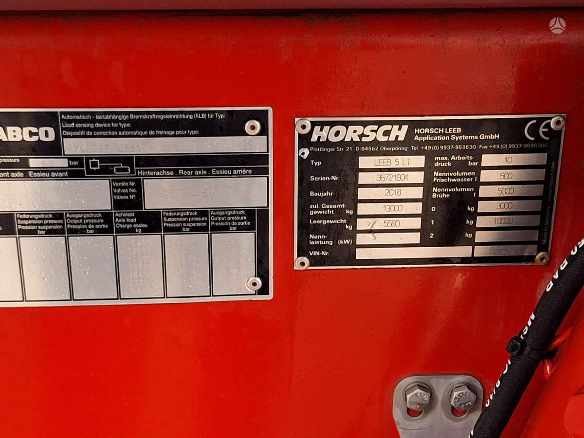 Horsch Leeb 5 LT, разбрызгиватели