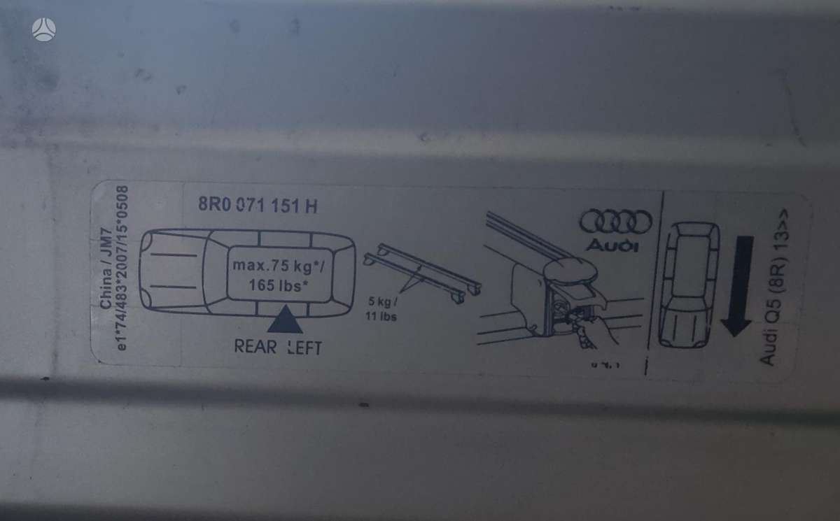 Audi Q5 stogo bagažinės