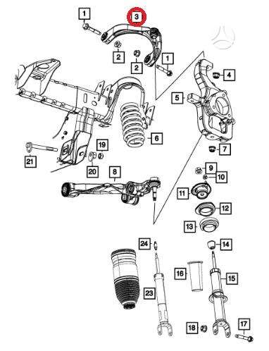 Dodge Ram drive axle, shock absorber, control arm