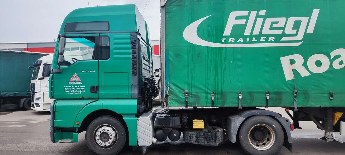 MAN TGA 18.430  SU PUSPRIEKABE, double sleeper