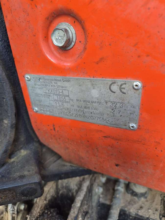 Kubota KX019-4, mini ekskavatoriai