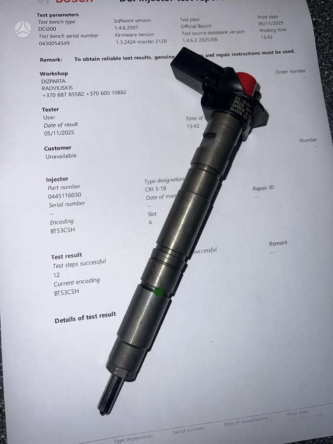 Skoda Superb, 0445116030 03L130277, injection system