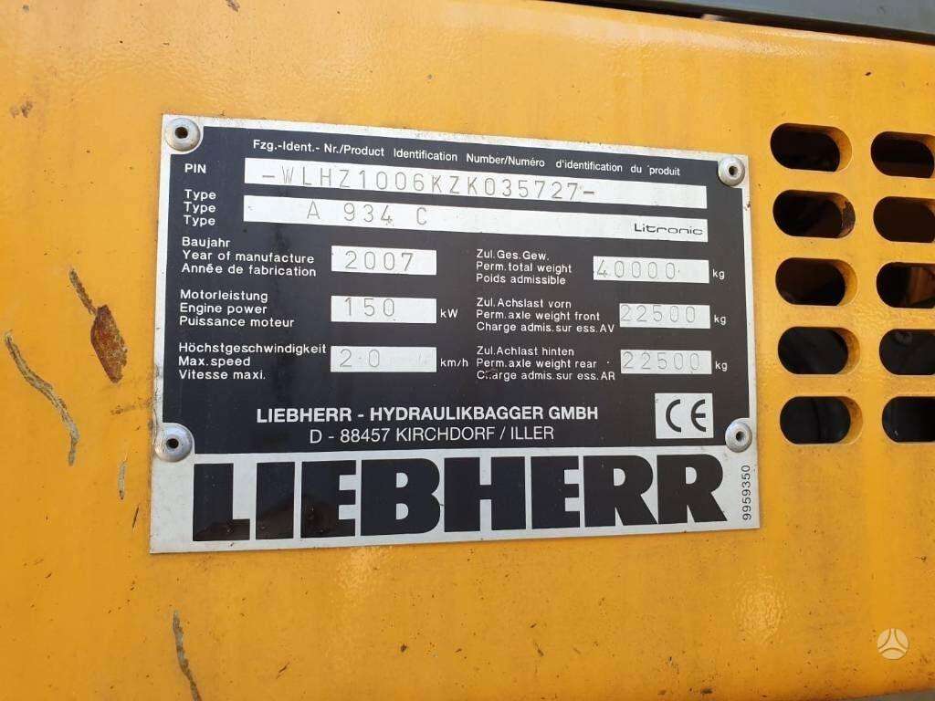 Liebherr A934C Litronic, экскаваторы