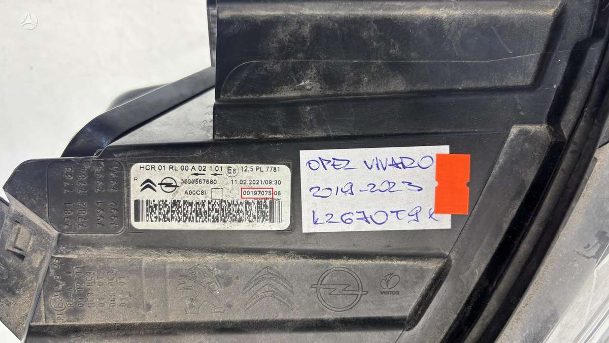 Opel Vivaro, 00197075, Cen29111
