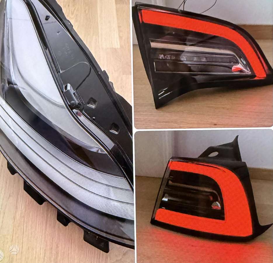 Tesla Model 3 durys, žibintai