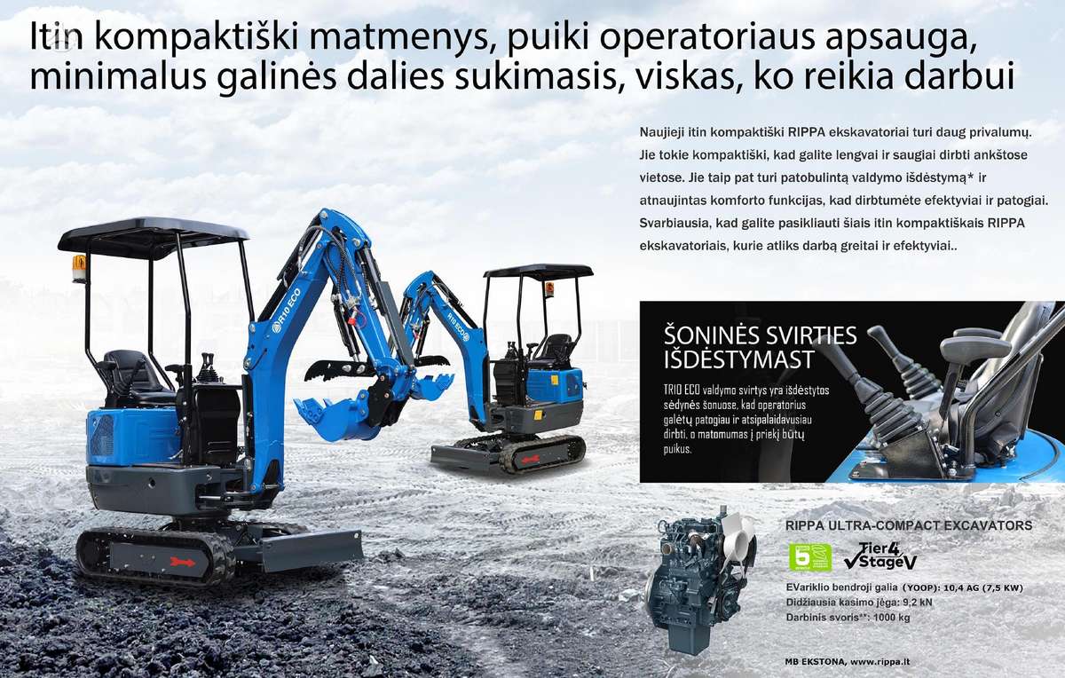 Rippa R10-6 Eco (Kubota), мини-экскаваторы