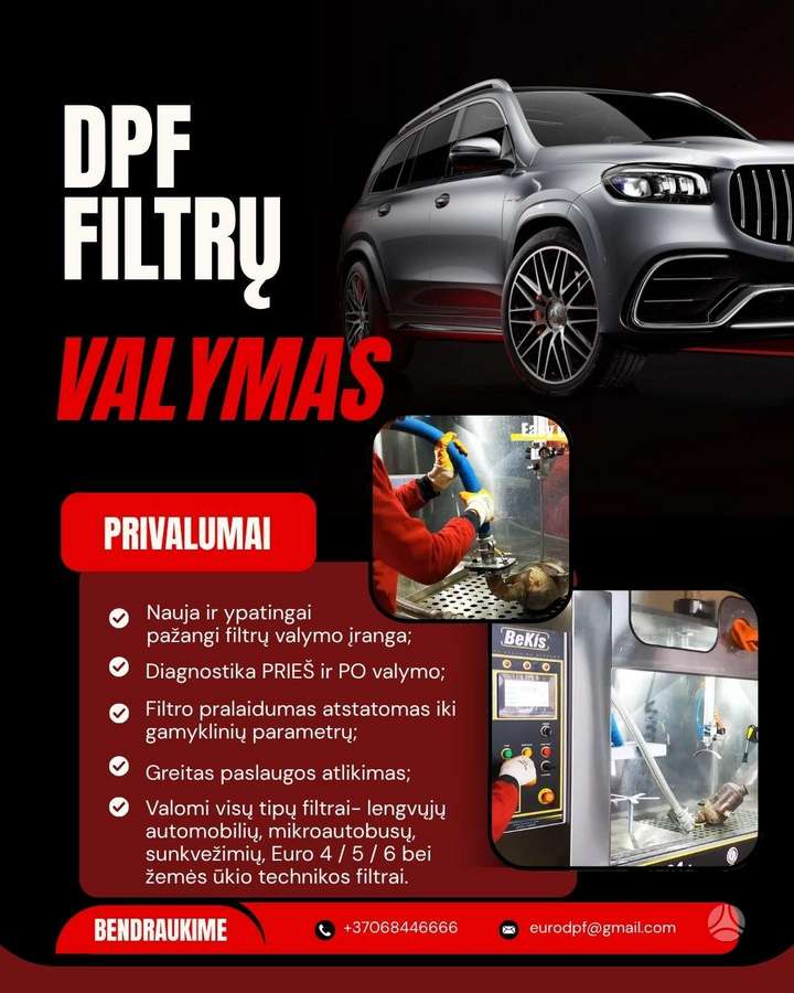 Dpf filtrų valymas plovimas