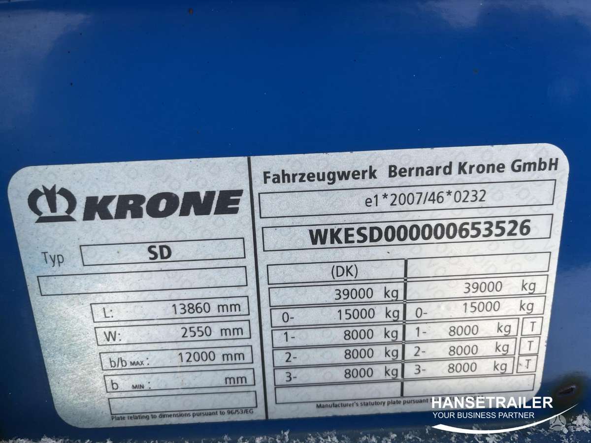 Krone SD Double deck Doppelstock, užuolaidinės / tentinės