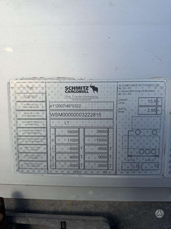 Schmitz Cargobull, užuolaidinės / tentinės