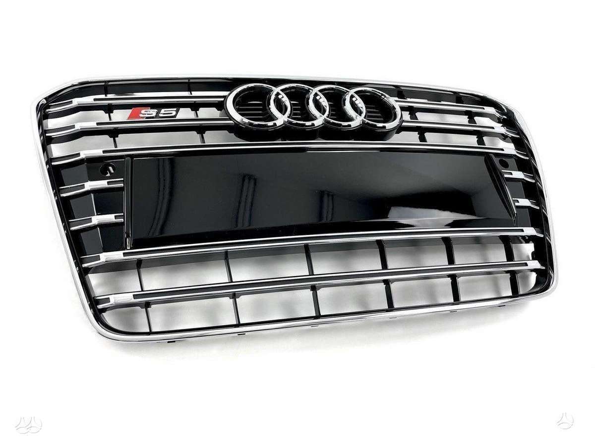 Audi A5, S5, S5 8t0 complete black chrome front bumper grille with sensor h