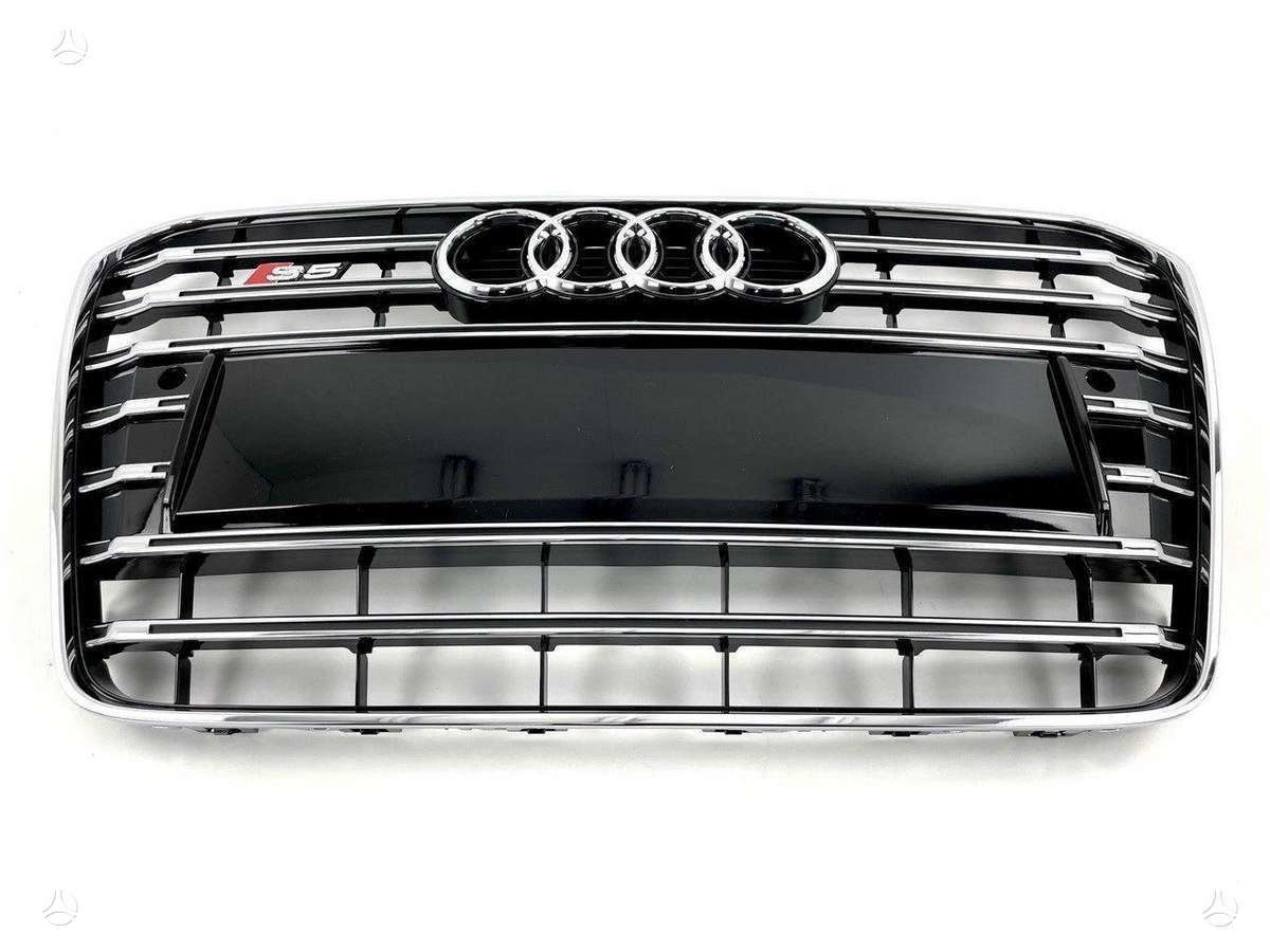 Audi A5, S5, S5 8t0 complete black chrome front bumper grille with sensor h