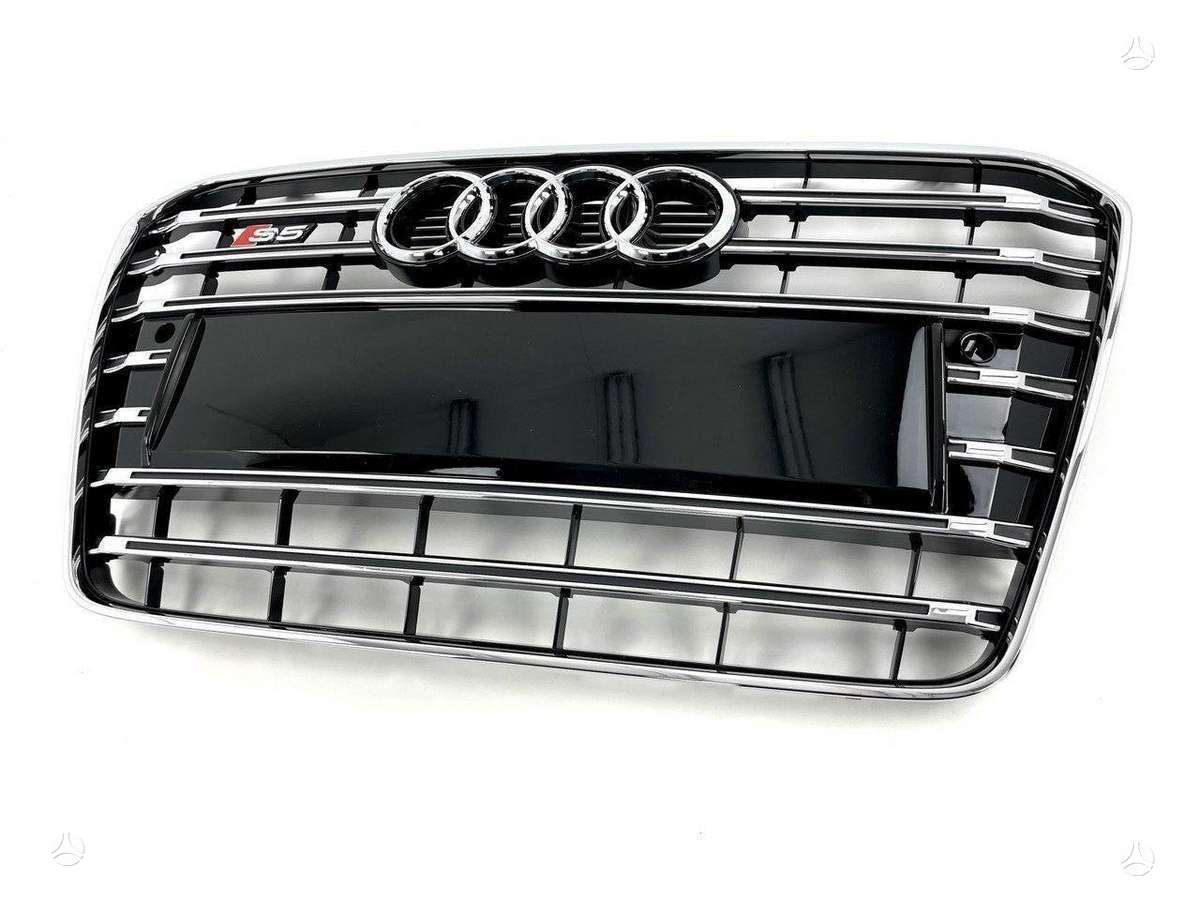 Audi A5, S5, S5 8t0 complete black chrome front bumper grille with sensor h