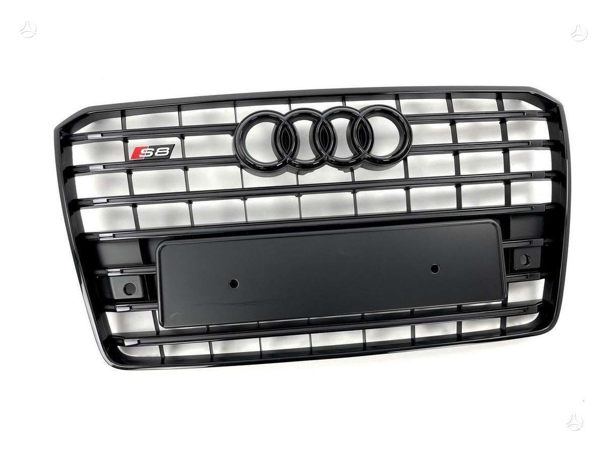 Audi S8, Shadow line, Complete audi s8 d4 facelift shadow line front bumper grille s