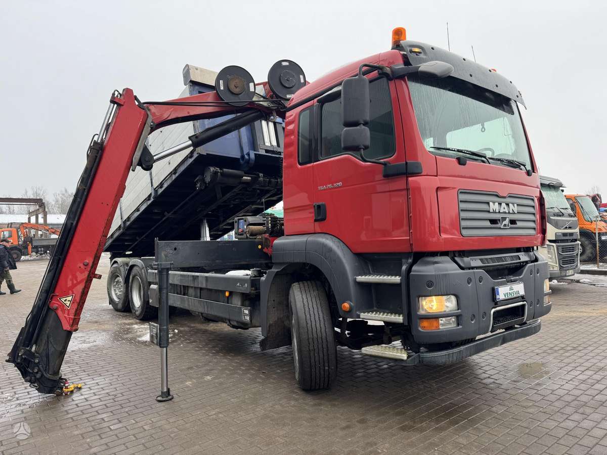 MAN TGA 26.320 6x2/4, самосвалы с краном