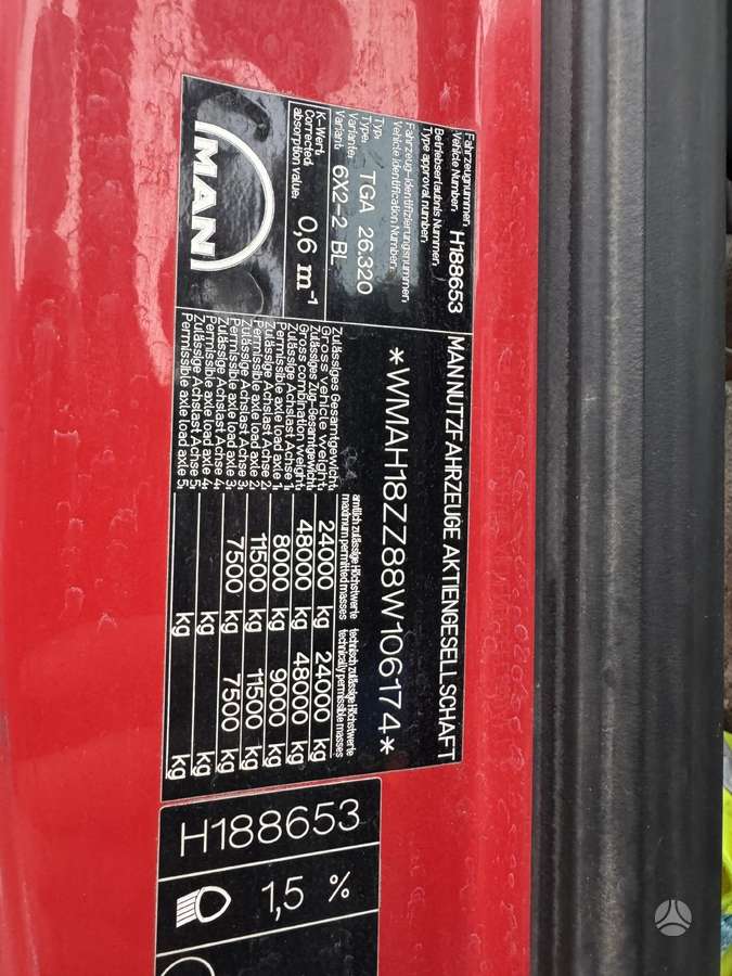 MAN TGA 26.320 6x2/4, dumpers with crane