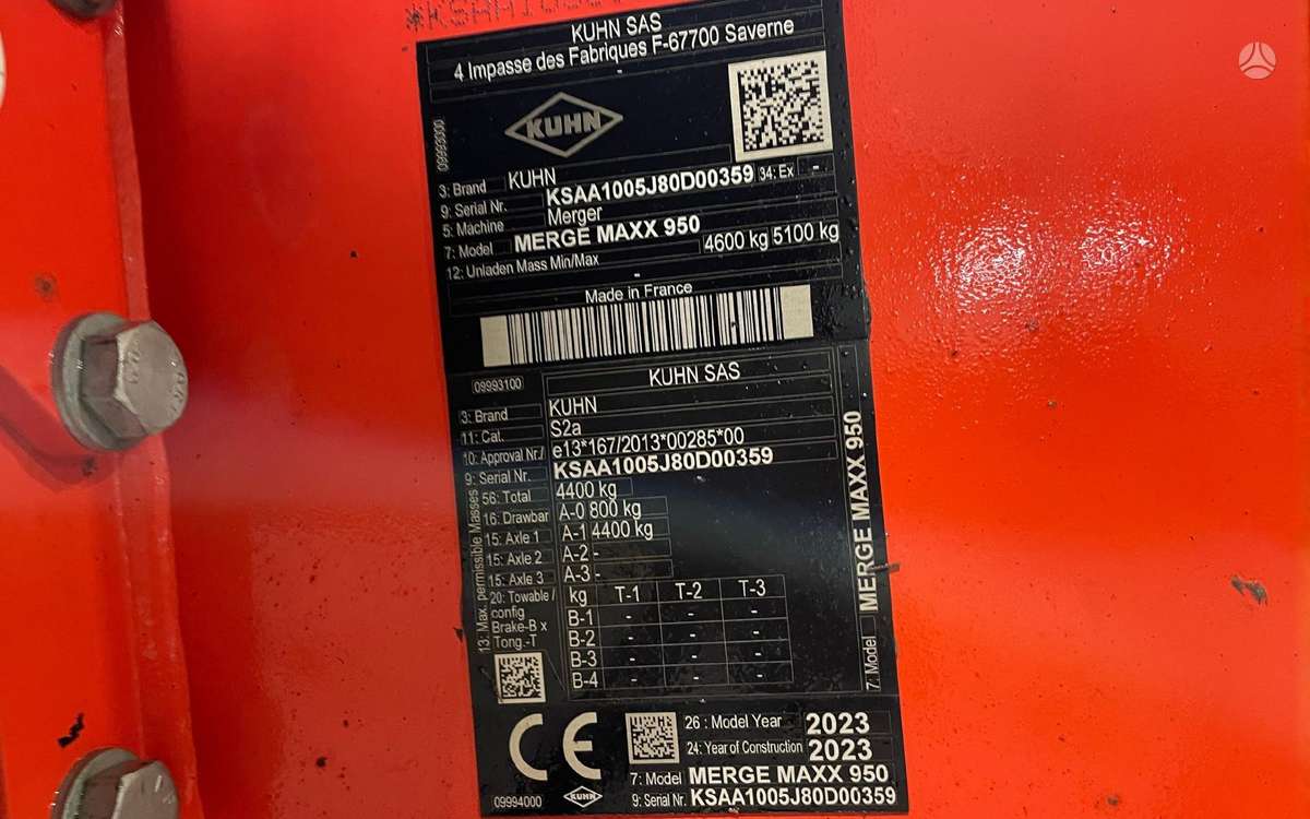Kuhn Grėblys Merge Maxx 950, кормосмесители / кормораздатчики