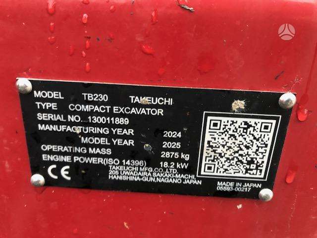 Takeuchi TB230 su POWERTILT, экскаваторы