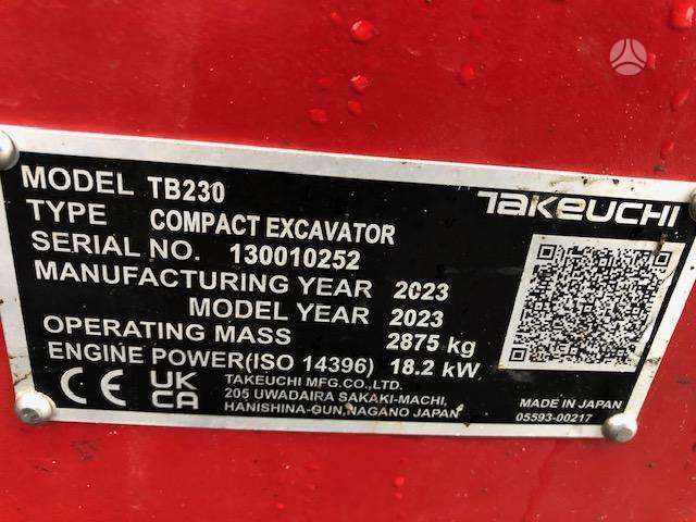 Takeuchi TB230 su Powertilt, экскаваторы