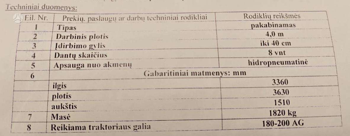 Laumetris DPL 4, žemės dirbimo / ruošimo technika
