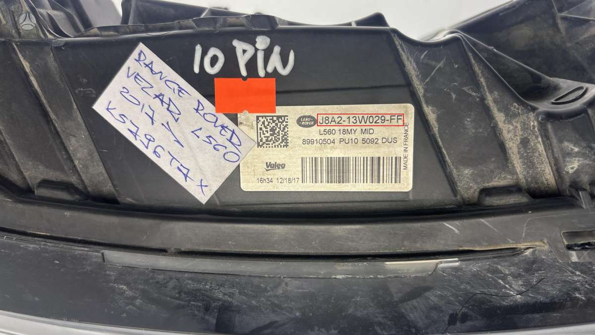 Land Rover Range Rover Velar, J8A213W029FF, Cen30536