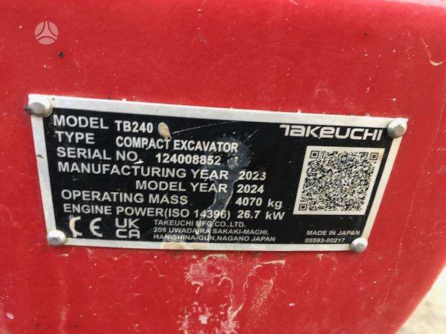 Takeuchi TB240 su Powertilt, ekskavatoriai