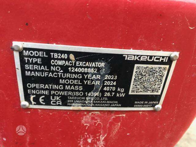 Takeuchi TB240 su Powertilt, экскаваторы