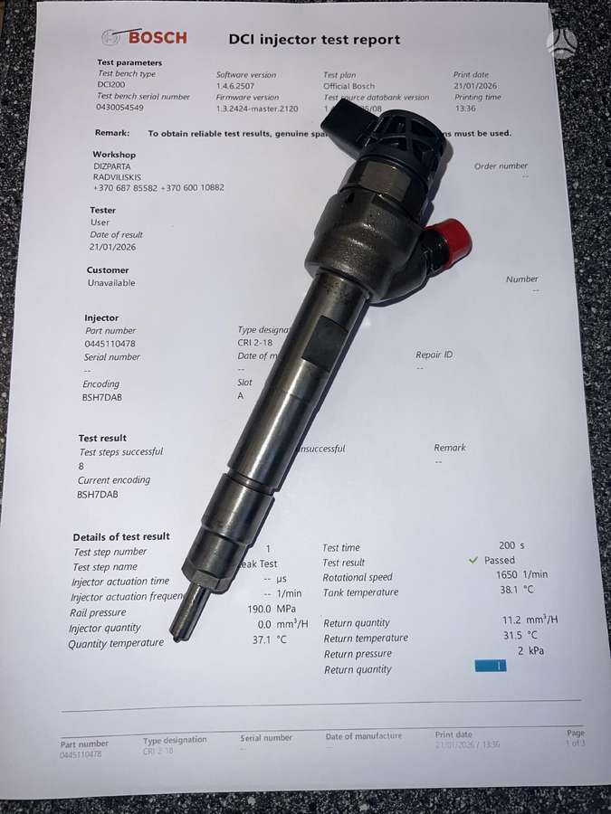 BMW 320, 0445110382 0445110616, injection system
