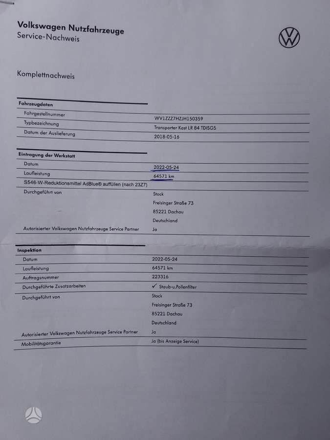 Volkswagen Transporter, 2.0 l., cargo van 22