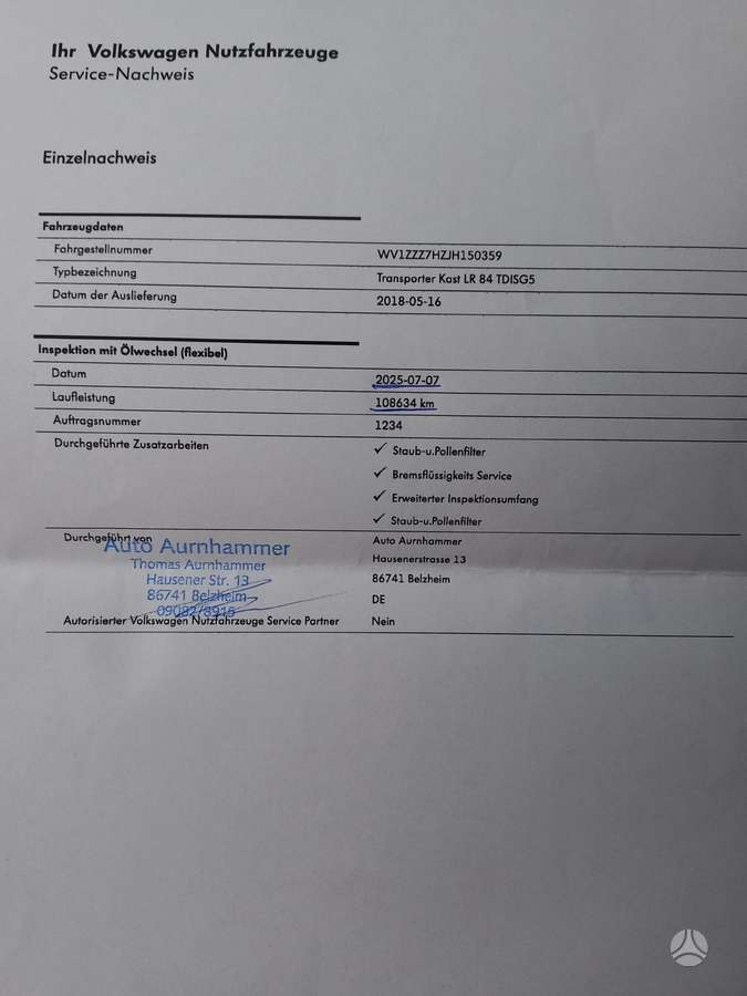 Volkswagen Transporter, 2.0 l., cargo van 25